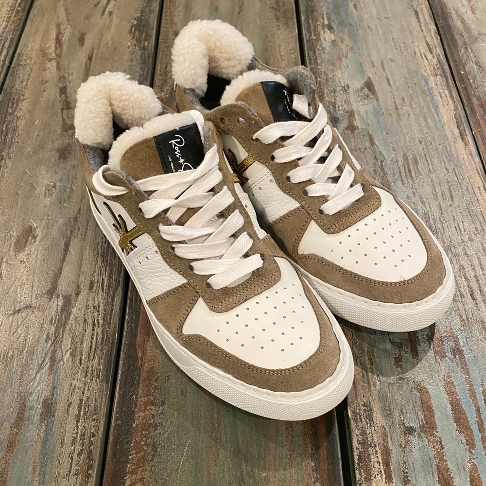 Ross & Snow Sneakers Italian Leather Women’s Skate Shoes Size 7.5 Sherpa Padded - Picture 9 of 10